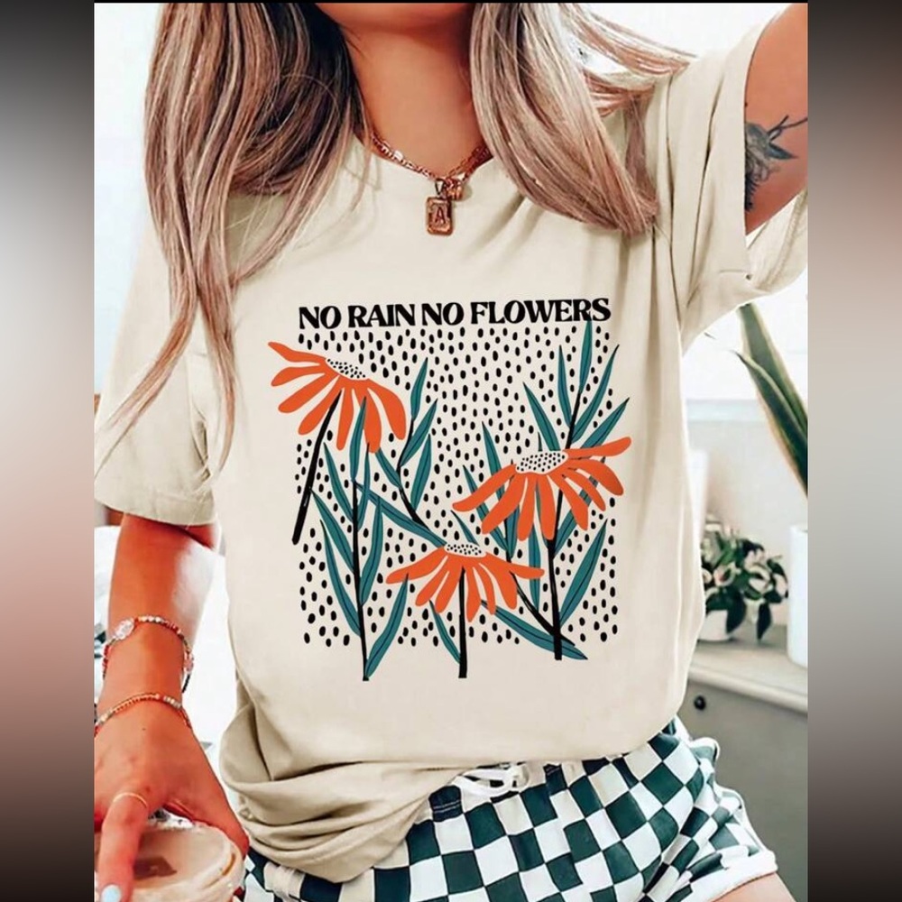 No Rain No Flowers Short Sleeve Baby Tee
